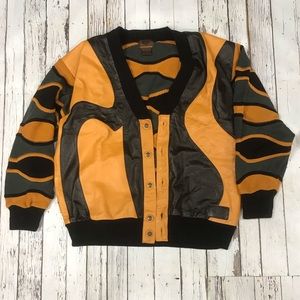 80’s Faux leather sweater